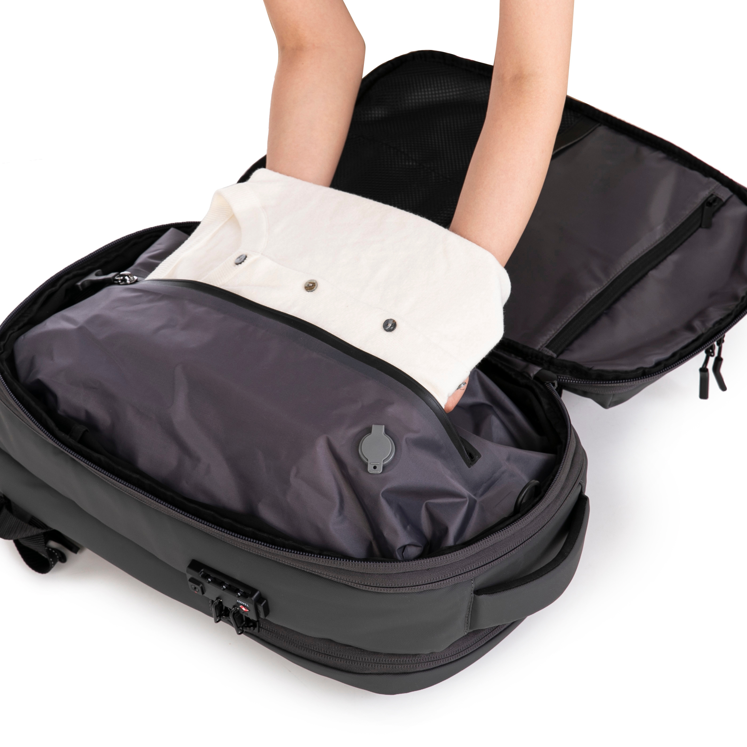 Sac à dos compressible V2 – Avec ou sans pompe, sac de compression inclus