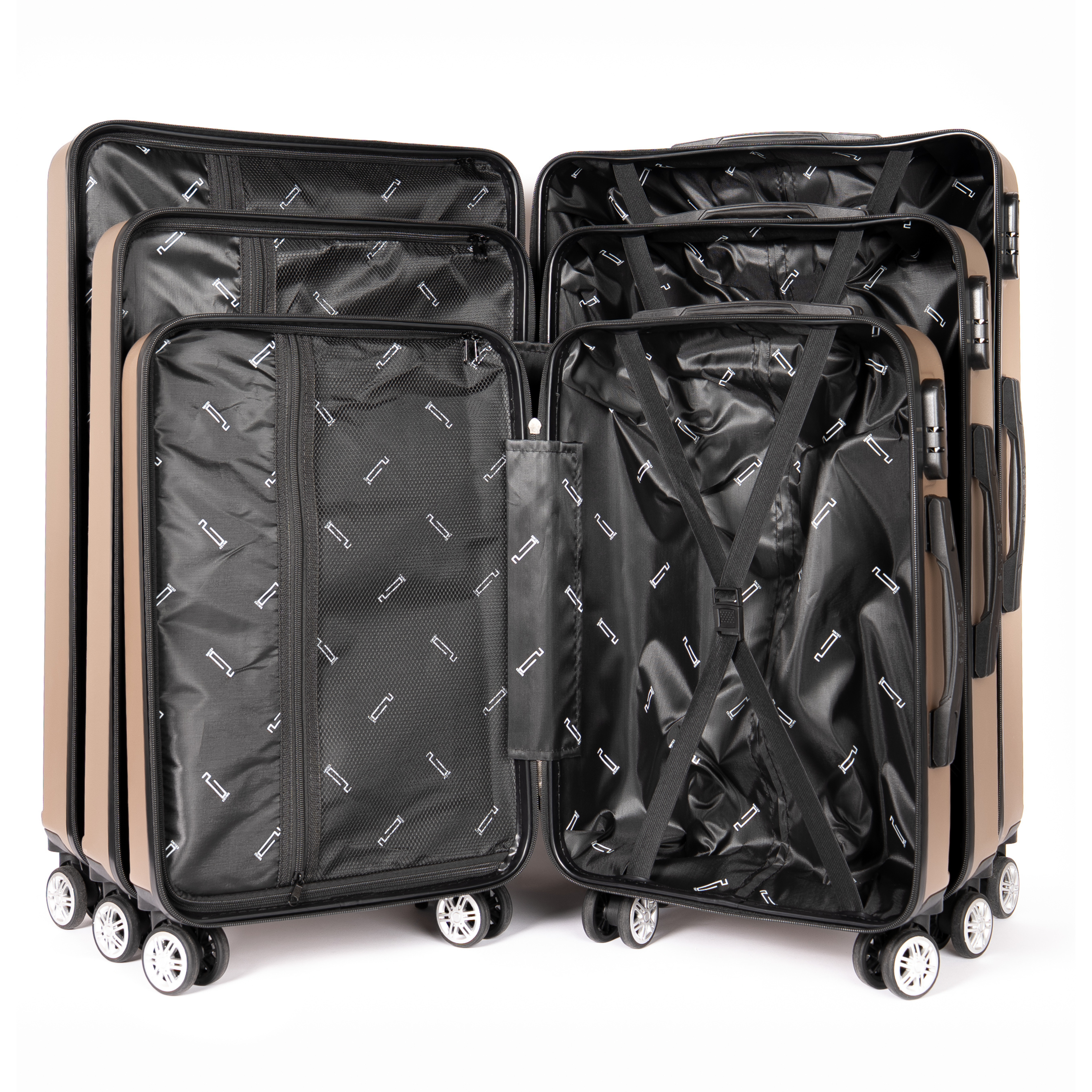 Set valises Week-End 4 pièces (cabine, moyenne, grande + vanity)