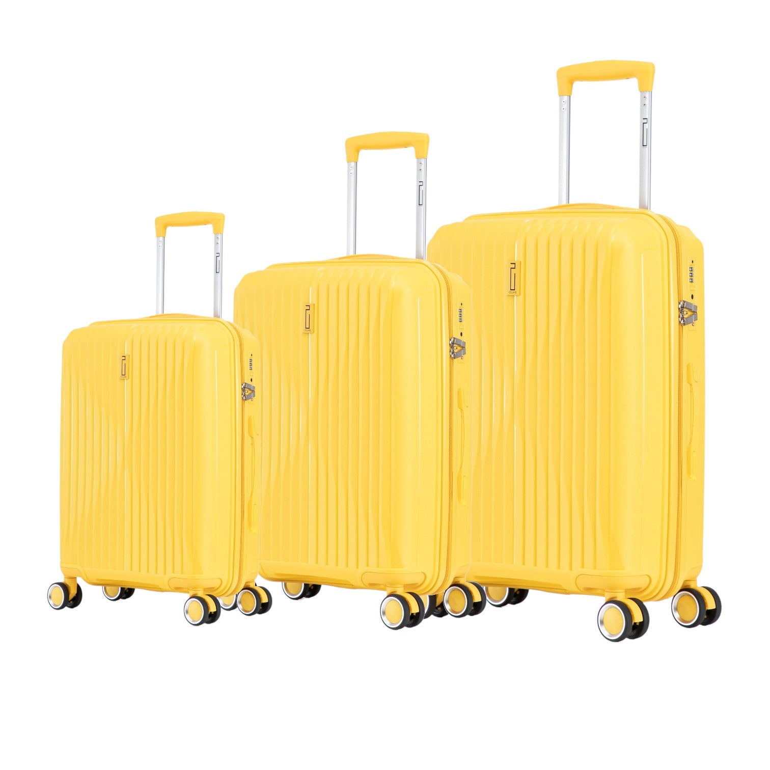 Set Valise 3 pièces En Polypropylène | Valise Cabine | Valise Moyenne | Valise Grande