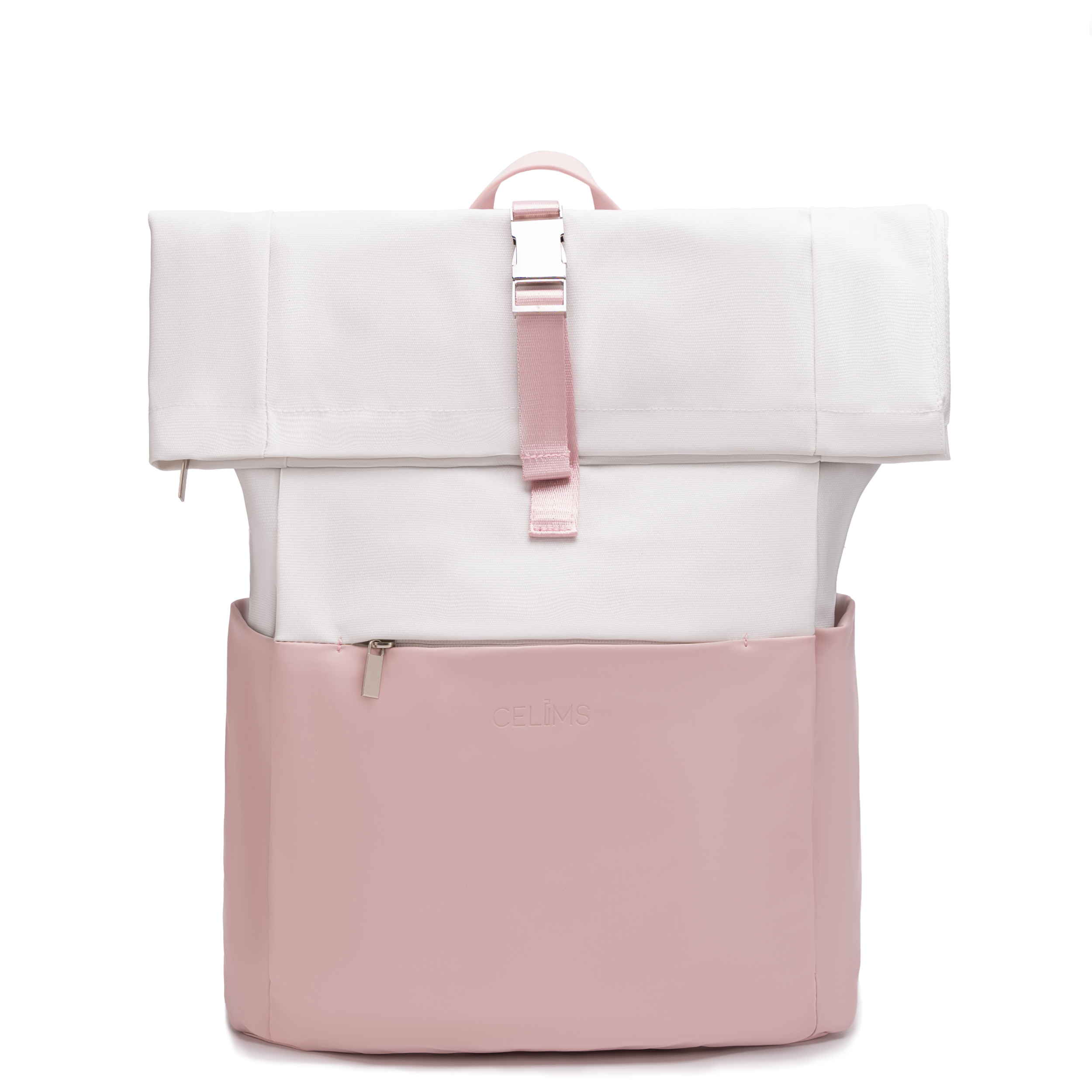 Sac à dos Roll-Top CELIMS - Bagage à Main 40x30x20cm - Imperméable & Ultra-Résitant - Rose