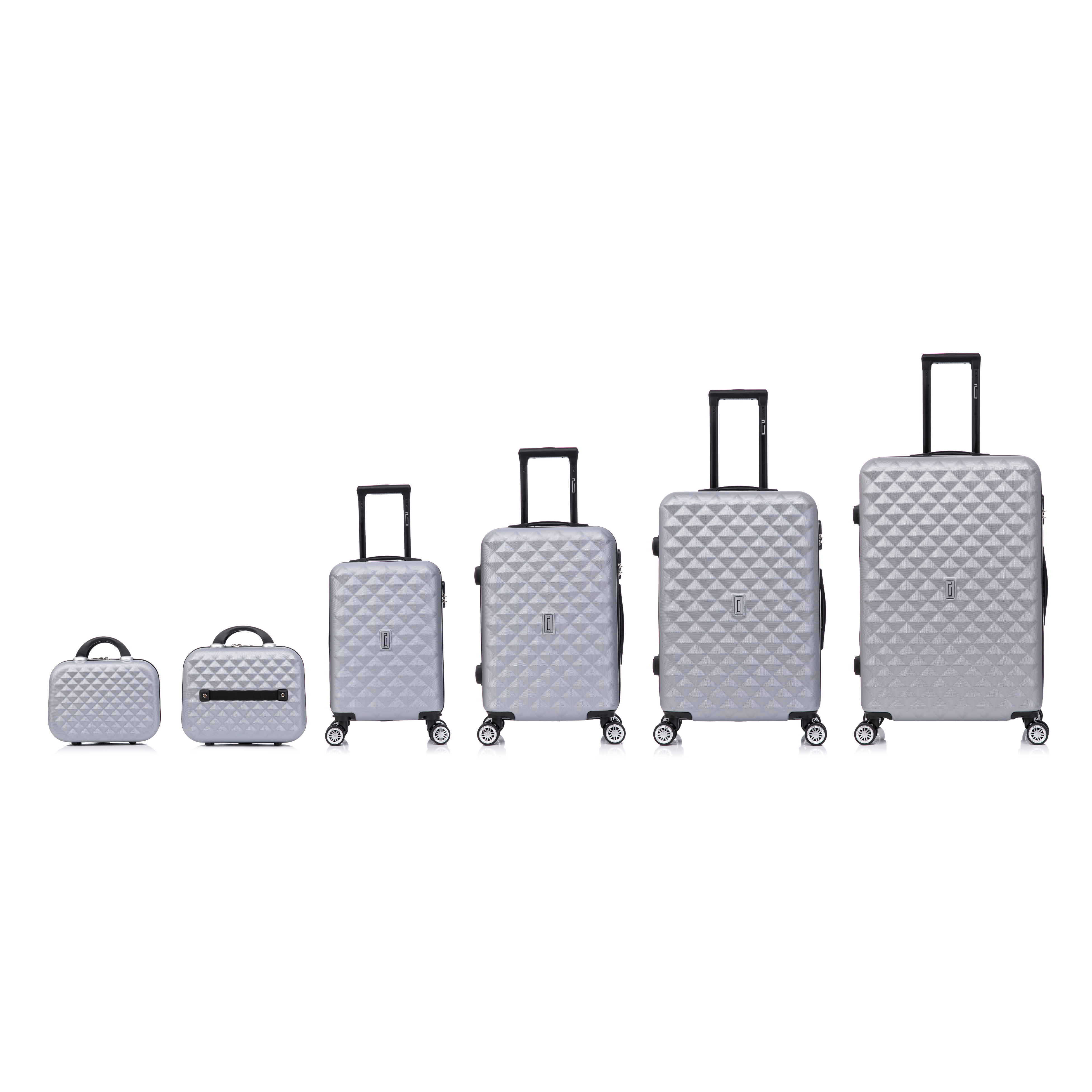 6-Piece Urban Luggage Set | Cabin Suitcase | Medium Suitcase | Large Suitcase | 2x Vanity Cases – Black