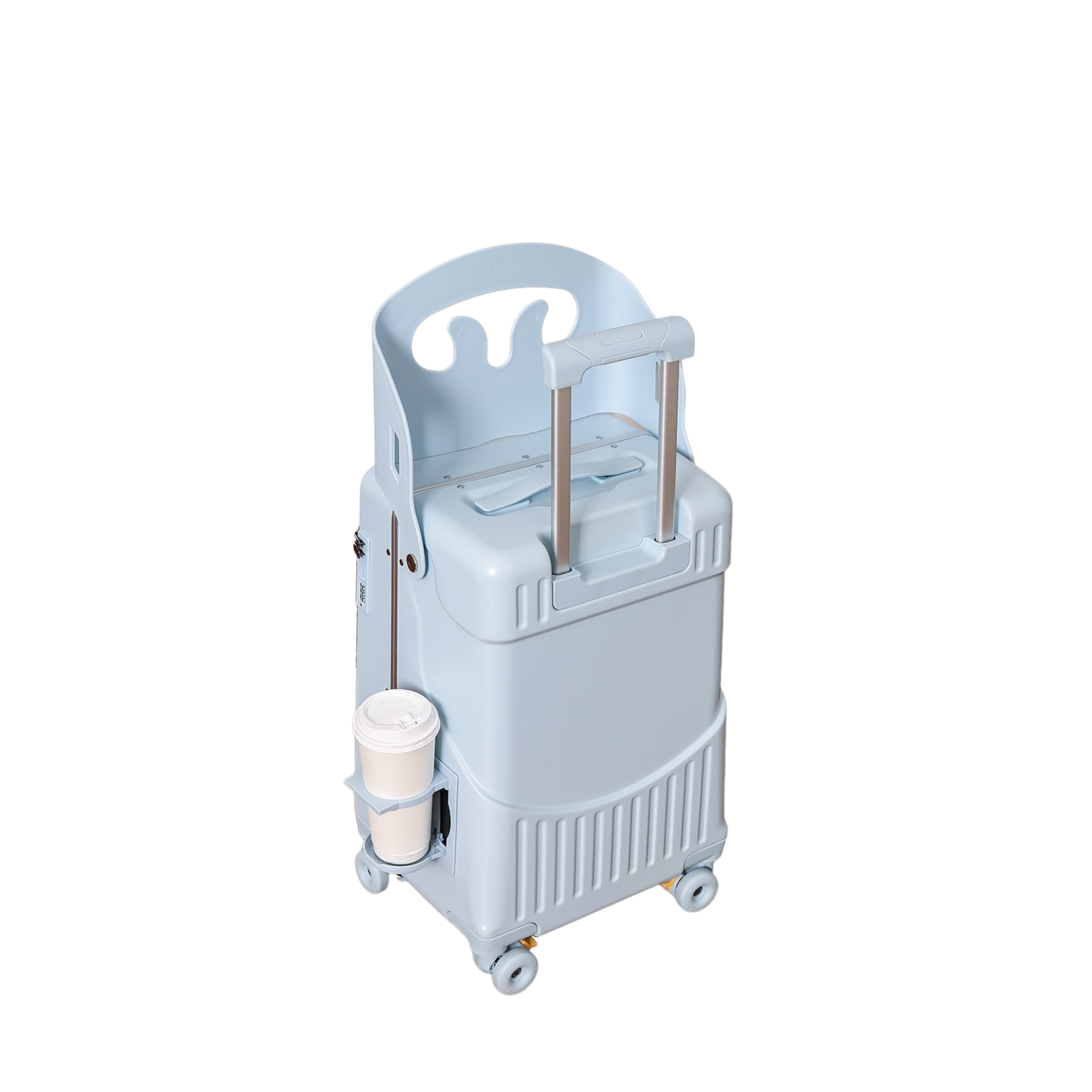 Valise Cabine avec Siège Enfant PopSeat - 55x35x25 - Porte USB - roulettes Ultra Résistantes avec Frein - Porte Gobelet - Cadenas