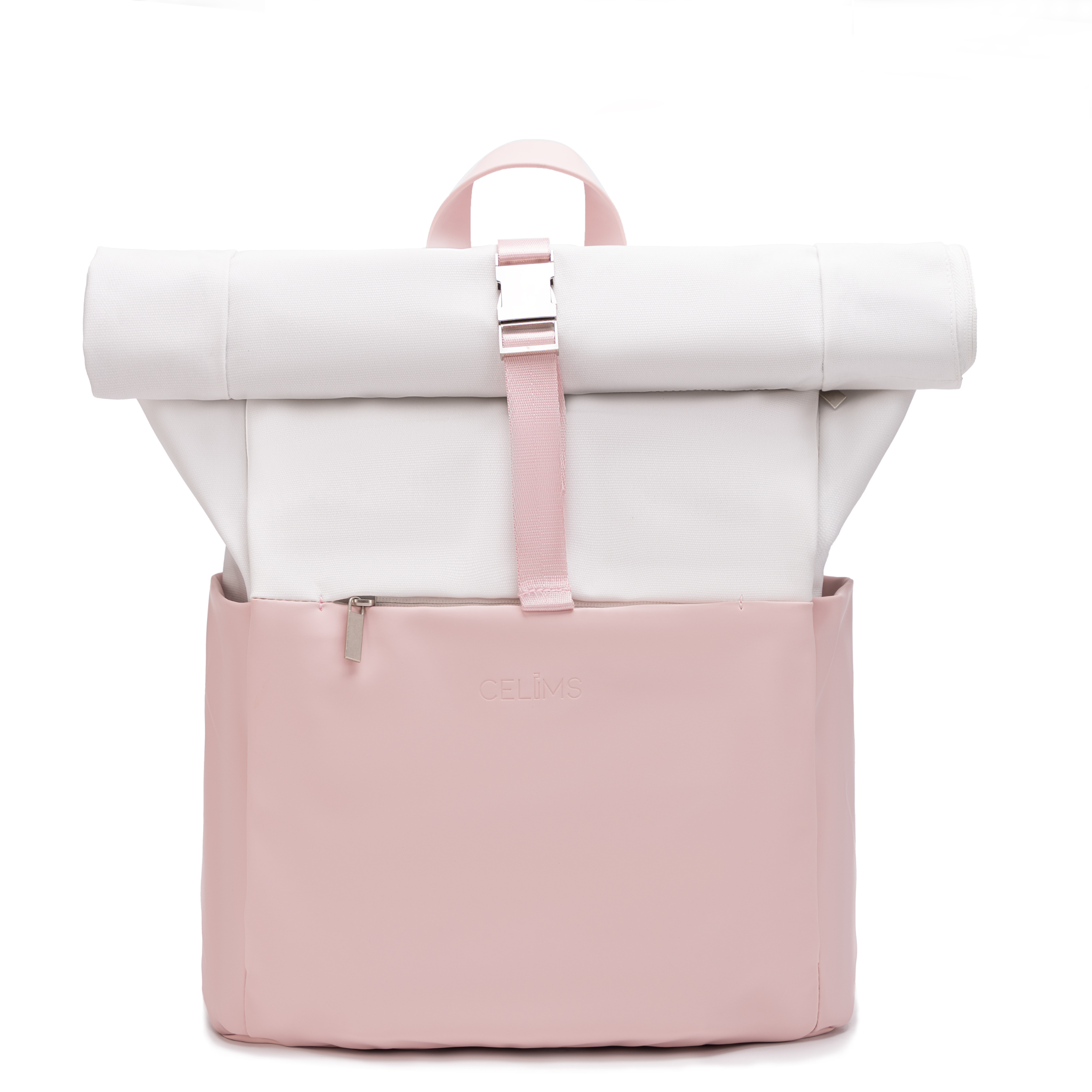 Sac à dos Roll-Top CELIMS - Bagage à Main 40x30x20cm - Imperméable & Ultra-Résitant - Rose