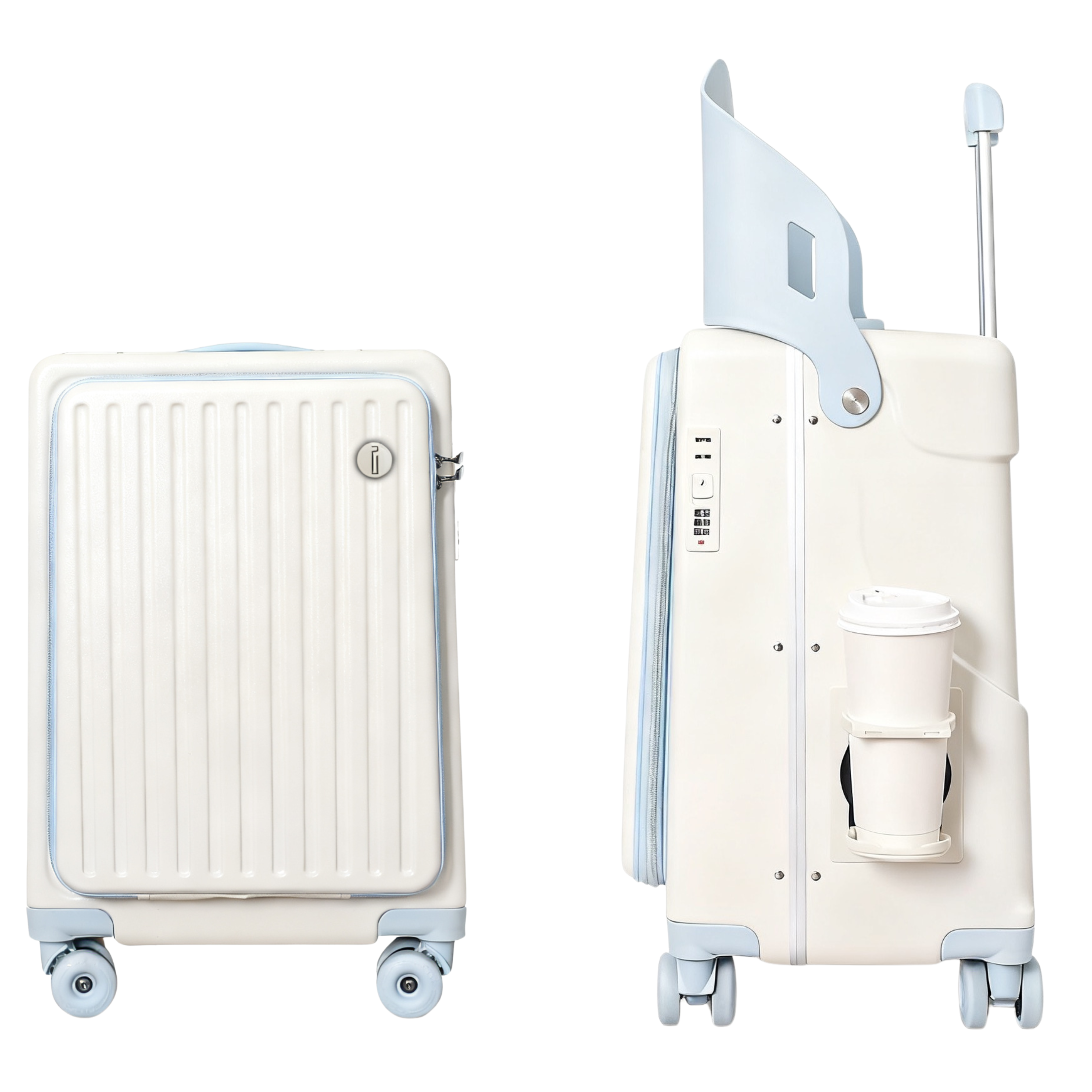 Valise Cabine avec Siège Enfant PopSeat - 55x35x25 - Porte USB - roulettes Ultra Résistantes avec Frein - Porte Gobelet - Cadenas