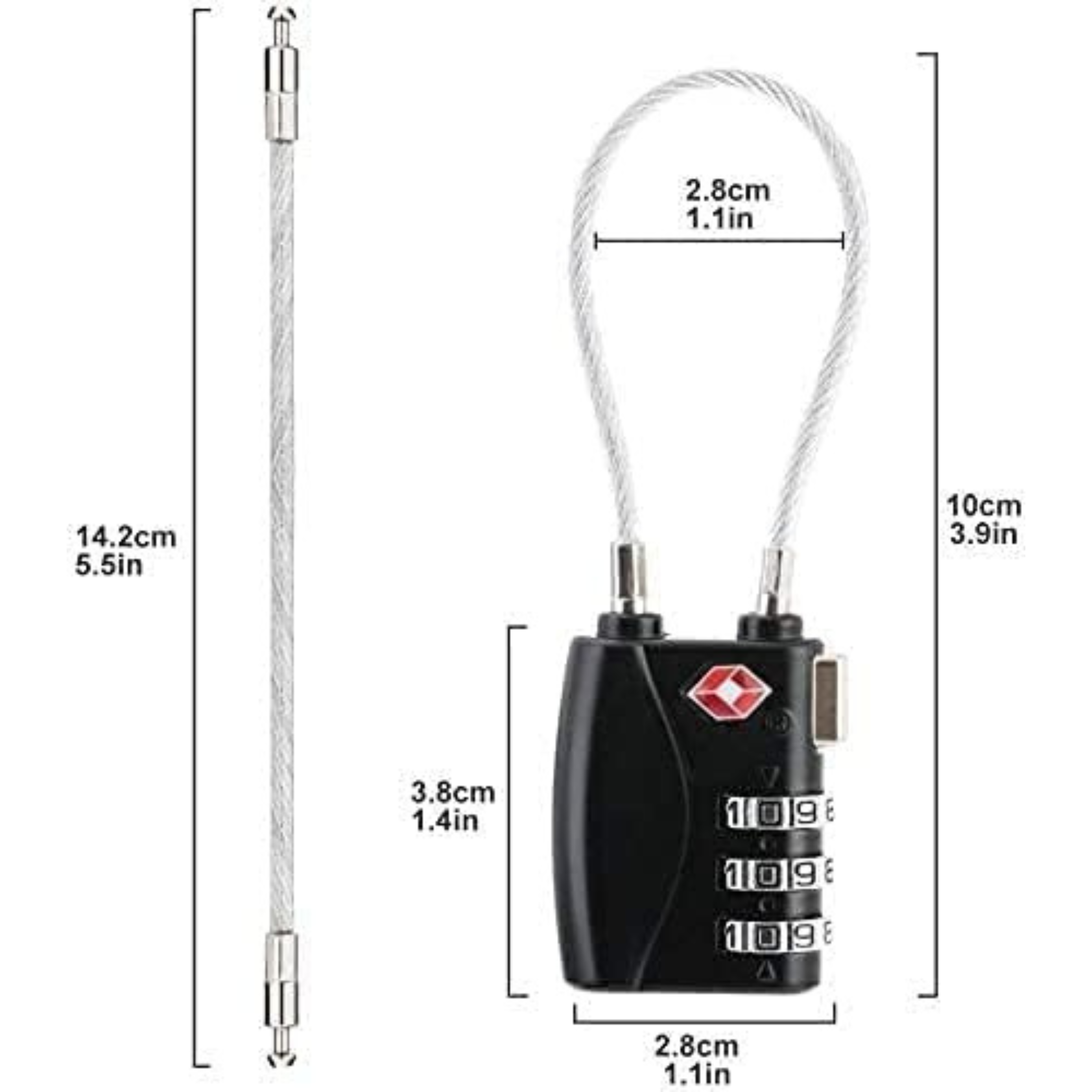 Cadenas TSA Valise Avion | Cadenas Code | Cadenas Valise | Protection Idéale pour Vos Bagages |
