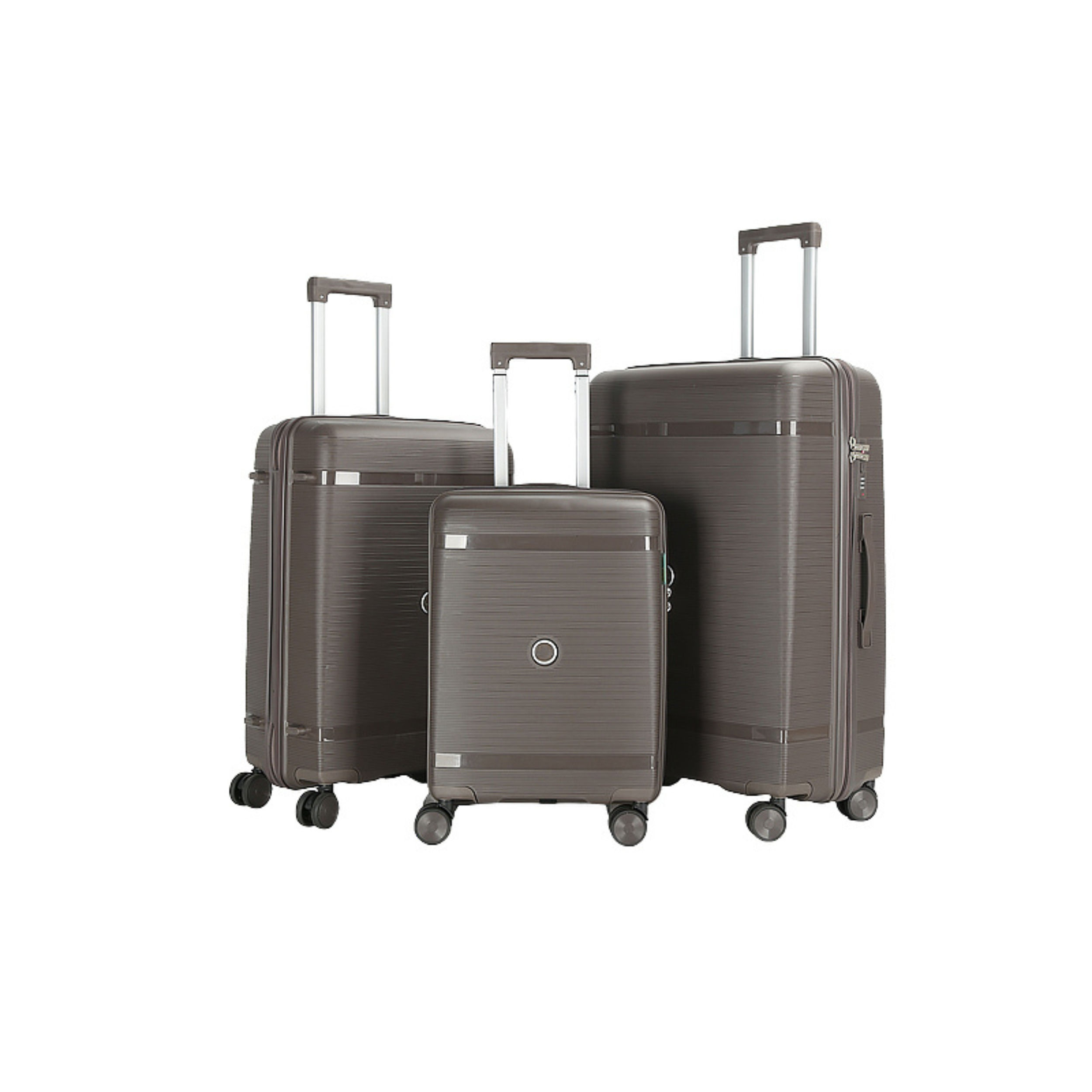 Set 3 Valises – Polypropylène (XL-75cm) (L-65cm) (S-55cm) – Marron Taupe