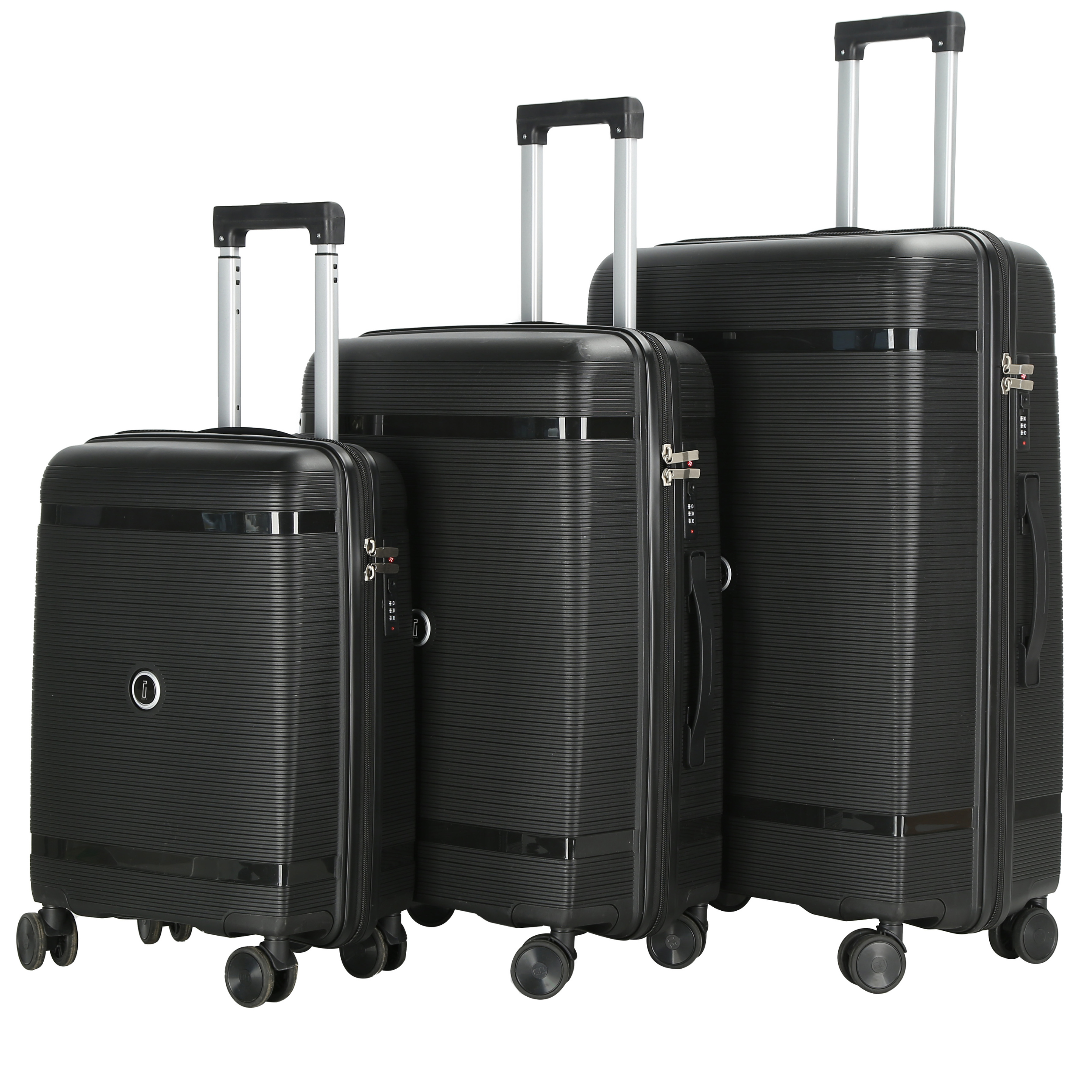 Set 3 Valises – Polypropylène (XL-75cm) (L-65cm) (S-55cm) – Noir