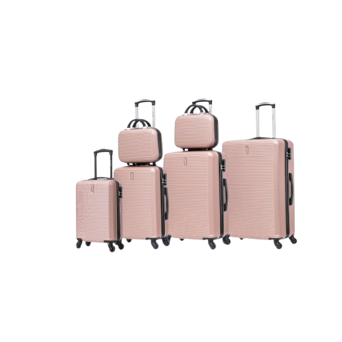 6-Piece Weekend Luggage Set | Cabin Suitcase | Medium Suitcase | Large Suitcase | 2x Vanity Cases – Rose Gold