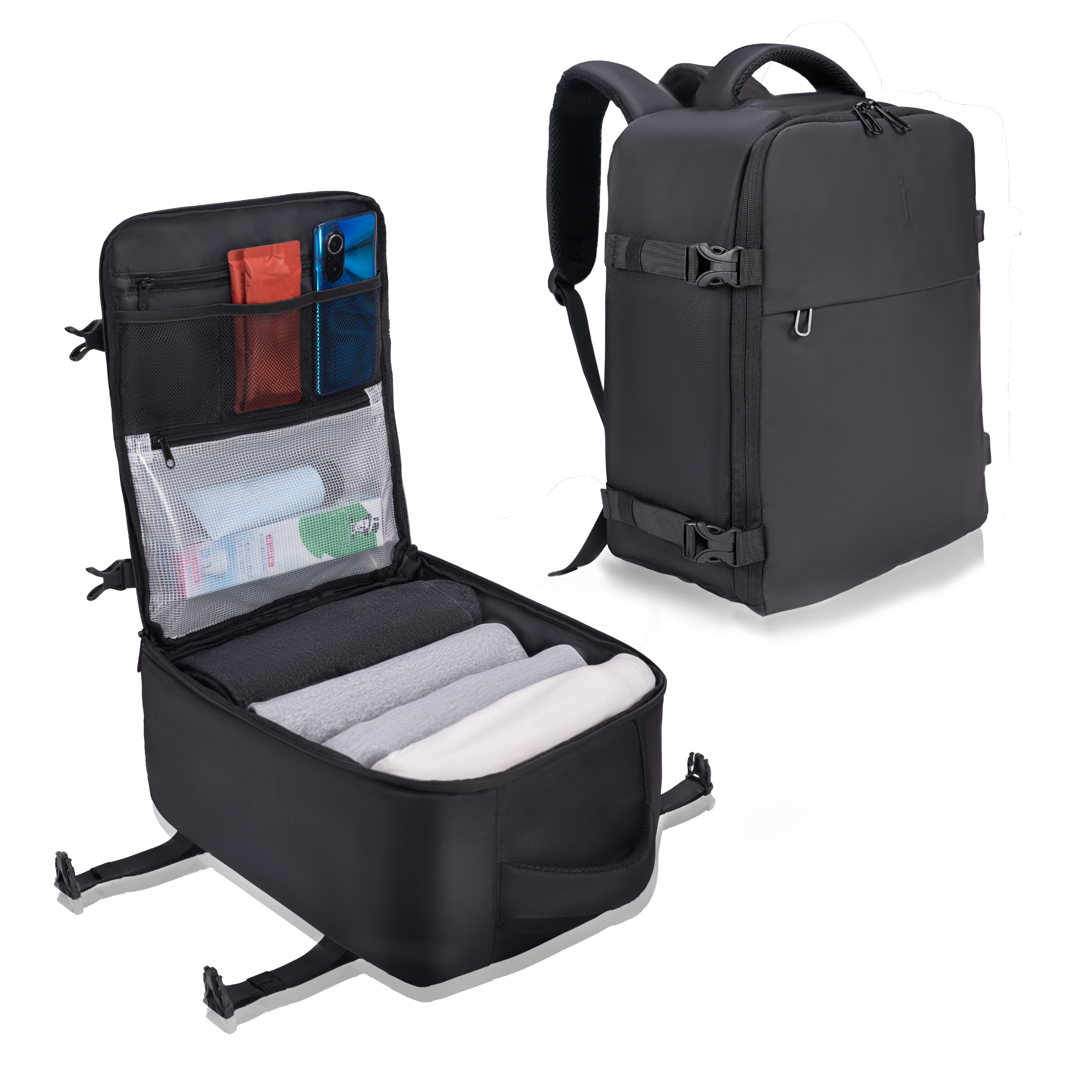 Sac à dos 40x30x20 CELIMS - Bagage à Main - Imperméable - Noir