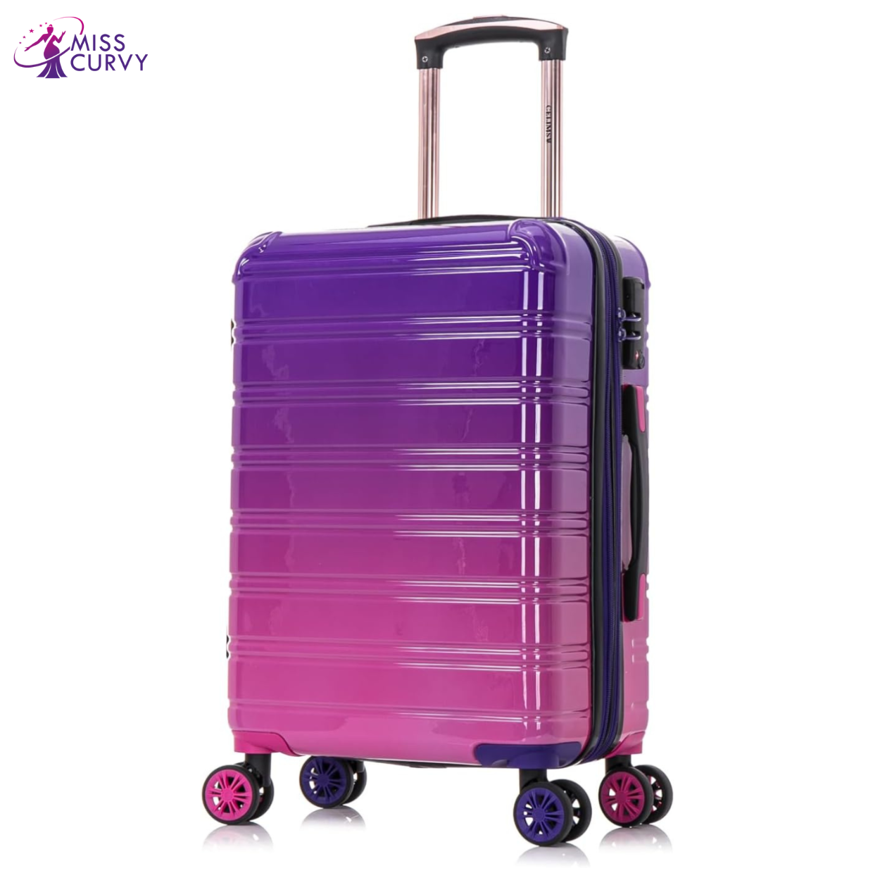 20” Carry-On Suitcase Polypropylene | Cabin Luggage | Purple Gradient