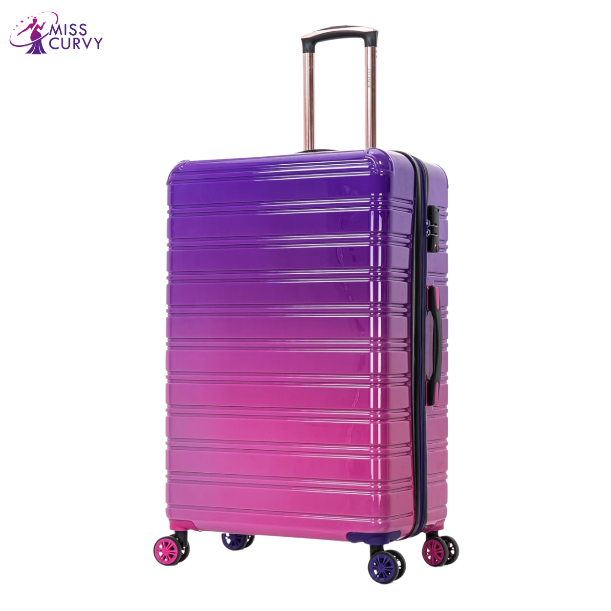30” Large Suitcase Polycarbonate | 23 kg Checked Luggage | Purple Gradient