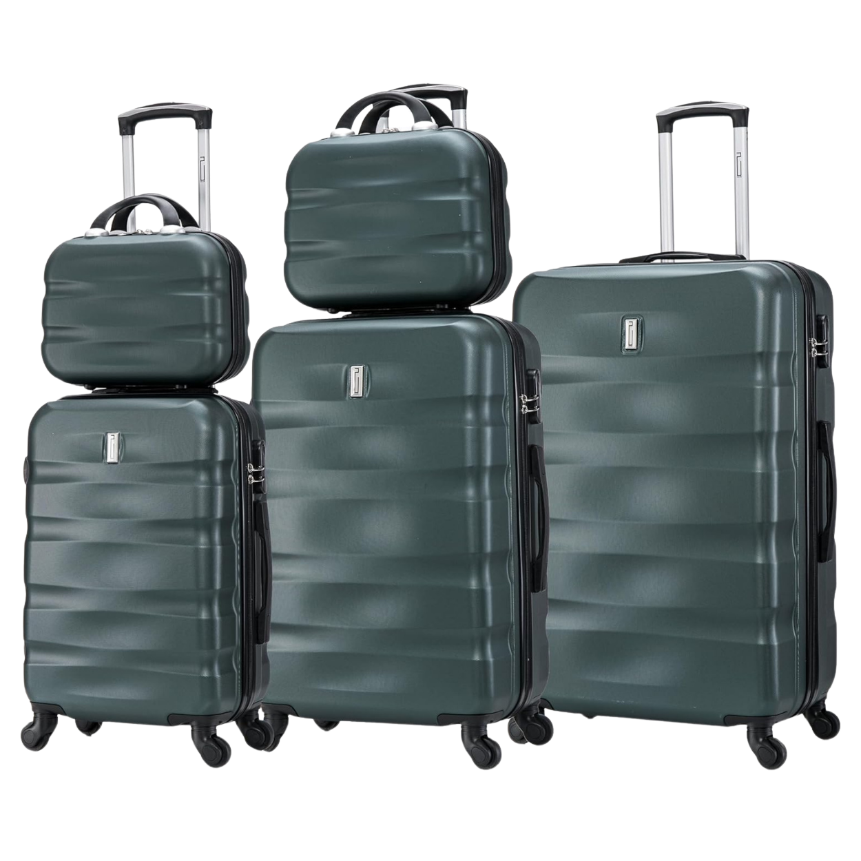 5-piece AeroWave suitcase set | Cabin suitcase | Medium suitcase | Large suitcase | 2x Vanity case - Blue