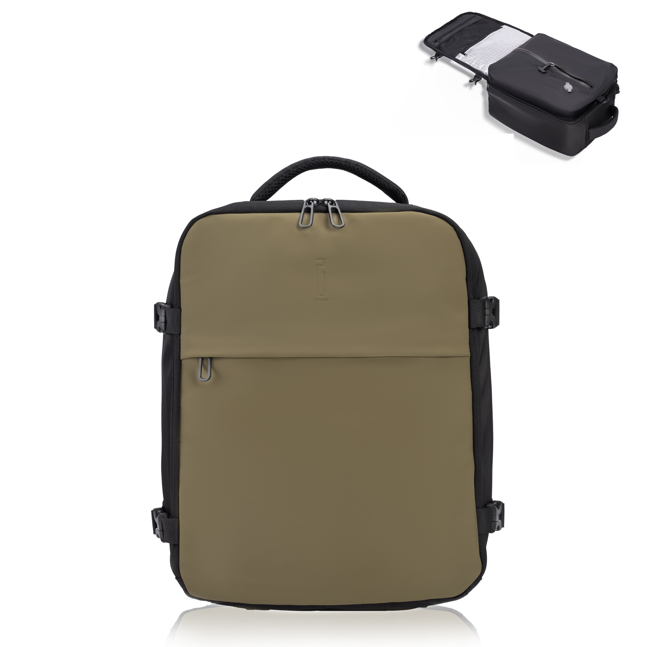 Sac à dos Sous Vide 40x30x20 CELIMS - Bagage à Main - Imperméable - Kaki