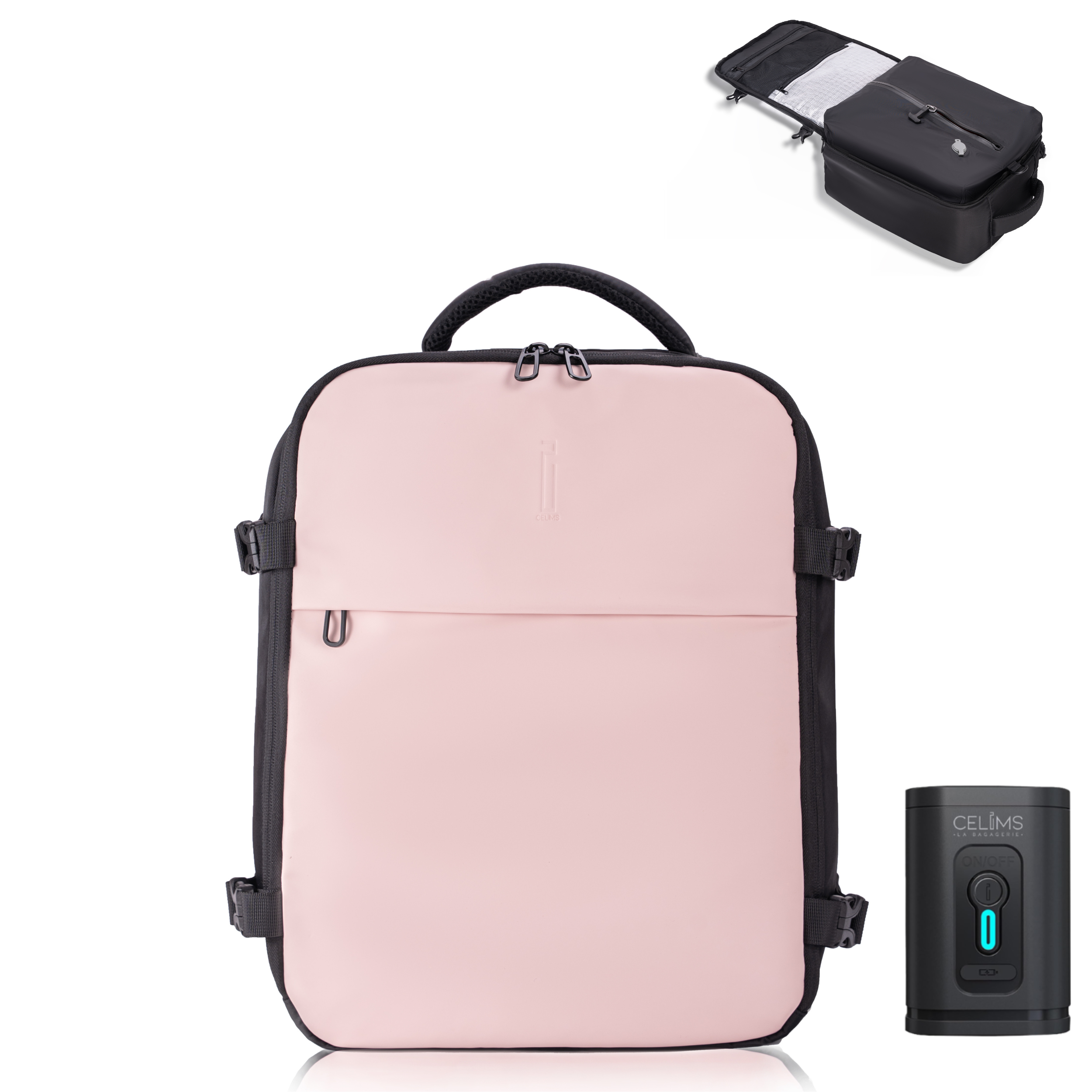 Sac à dos Sous Vide 40x30x20 CELIMS - Bagage à Main - Imperméable - Rose