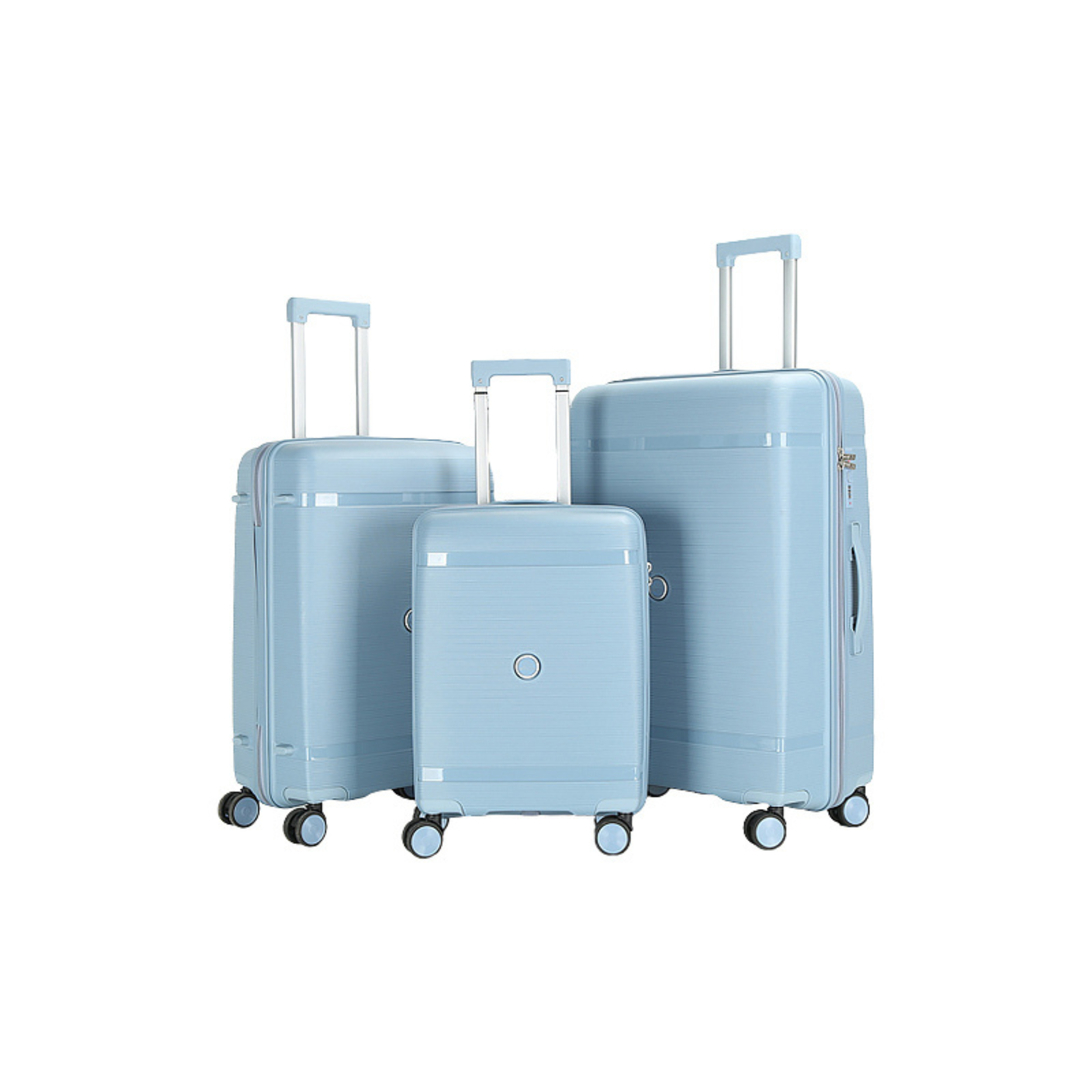 Set 3 Valises – Polypropylène (XL-75cm) (L-65cm) (S-55cm) – Bleu Pastel